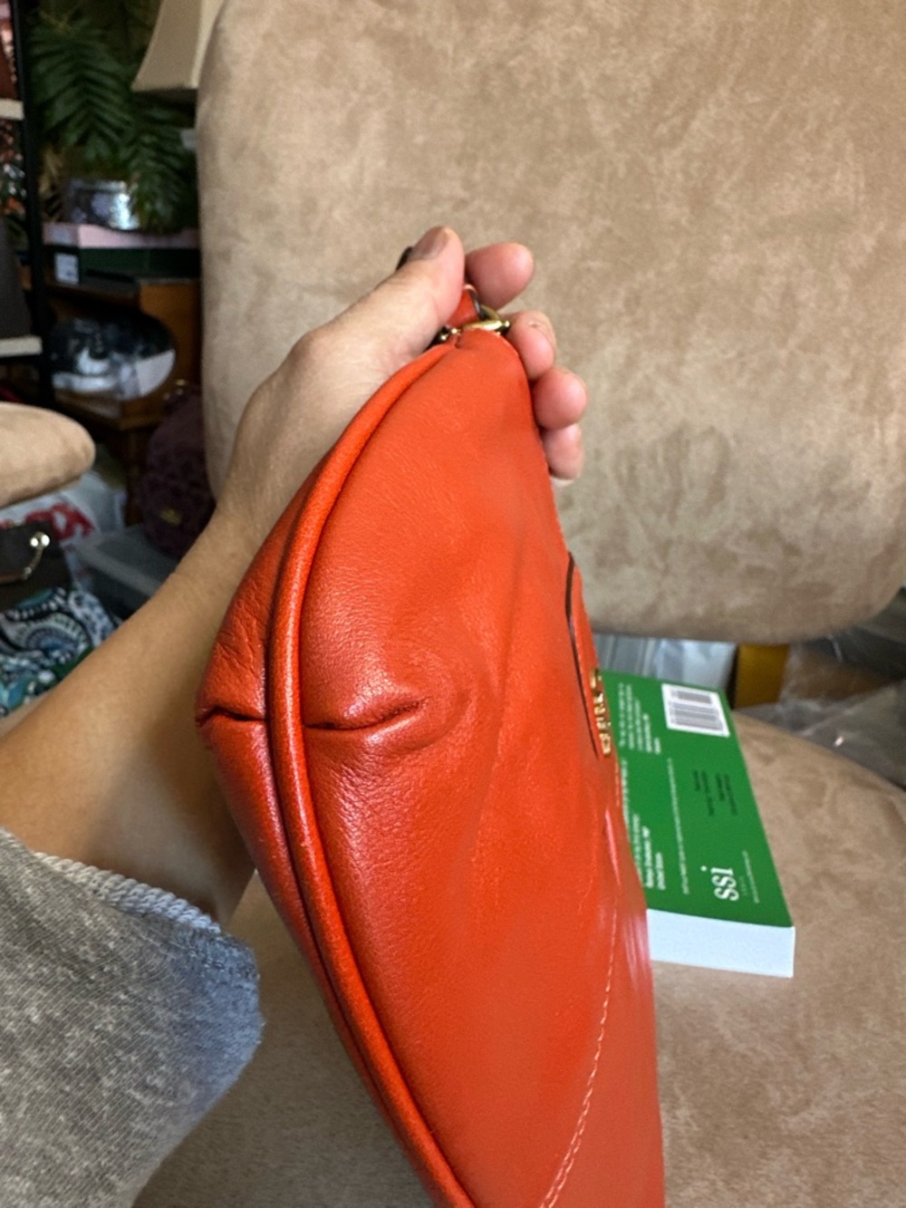 Coach Ashley Leather Large Wrislet Vibrant Orange Very Good Condition - Picture 10 of 11